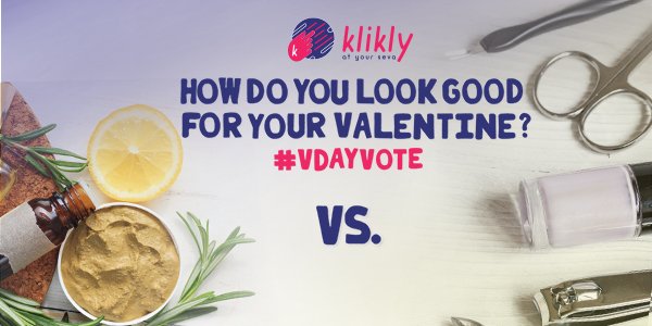 kliklynow's tweet photo. Tell us if you’re #prepping with a #facial #today or a #mani-pedi! #VDayVote https://t.co/VIAZeN7aOj