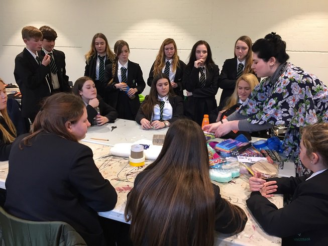 We took year 10 to The University of Creative Arts in
Rochester.They had a workshop exploring 3D thinking and making
skills.