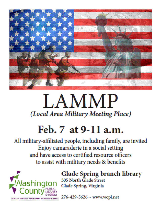 VFWPost1994's tweet photo. Today 0900 @WashCoLibrary #GladeSpring #military #lammp #veterans #community #comaraderie #teamwork @TSCA_Glade @GladeSpringFire #everyone https://t.co/3ojmH0AwPY