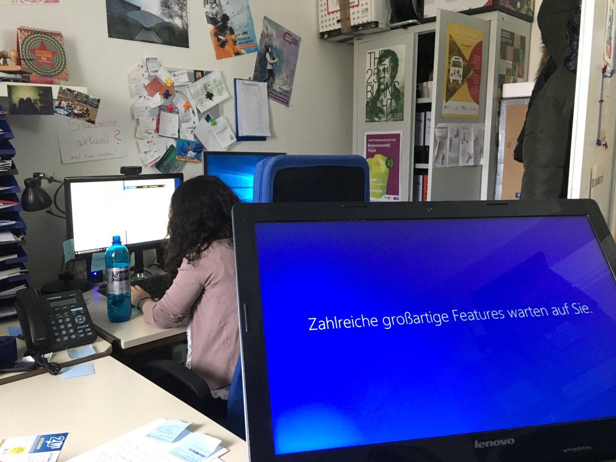 campusmainz's tweet photo. Neues Windows für die Büro PCs. #nicefeatures @microsoft #campusmainz https://t.co/M79Ohw1CeI