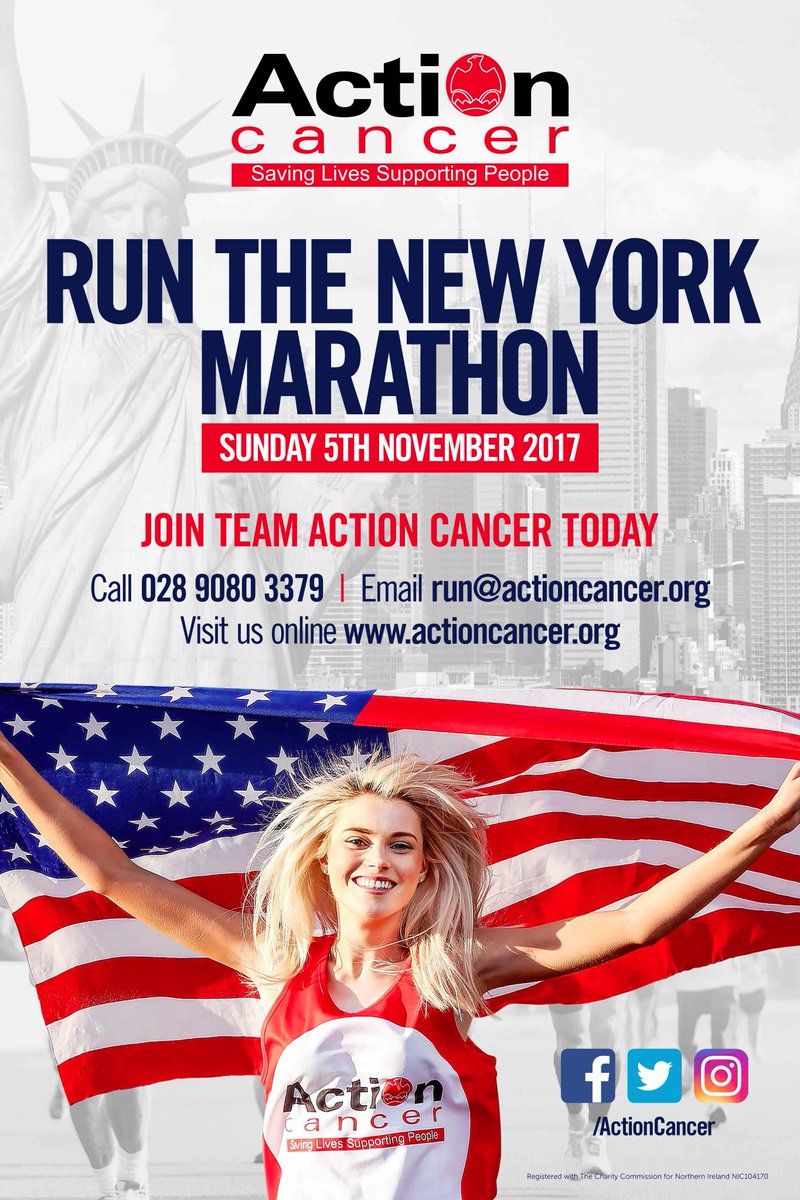 actioncancer's tweet photo. Start spreading the news! #TeamActionCancer are running #NYC17. Call 028 9080 3379 to join us in the Big Apple on Sunday 5th November #RunNI https://t.co/pOn35HwELS