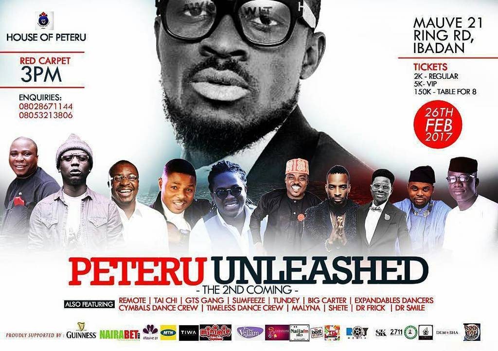 whatsupibadan's tweet photo. Ibadan get ready!!! #PeteruUnleashed2 #d2ndcomin #Lion PeteruUnleashed2 D2ndComin🙏💪🔥💯 26/02/2017
Venue is Mauve21 r… https://t.co/rOl39H9E59