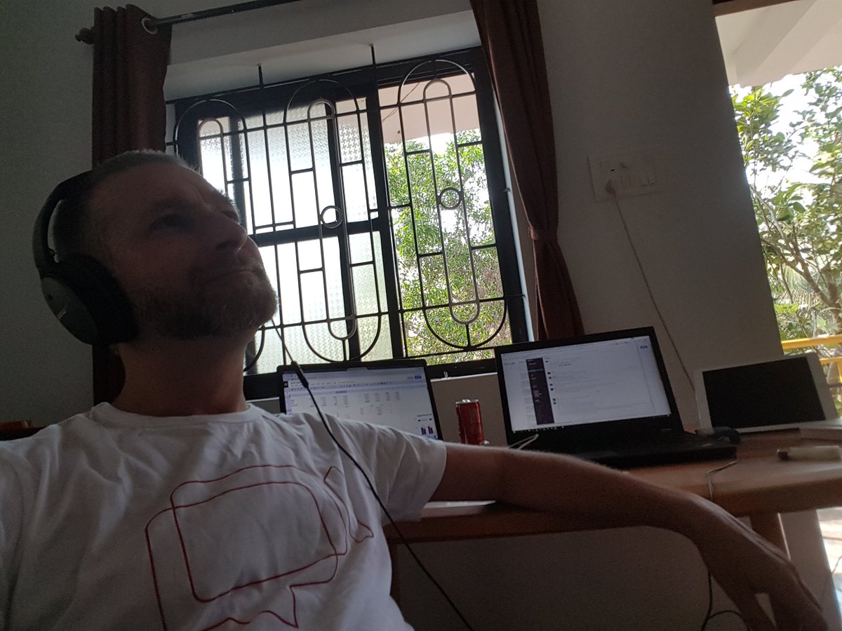 All I need to do my job is discipline, a laptop and a decent internet connection. Happy days!