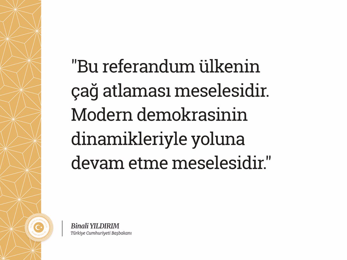 BY's tweet photo. "Referanduma partiler cephesinden bakmak yanlıştır." https://t.co/k1eD1Uqcdj