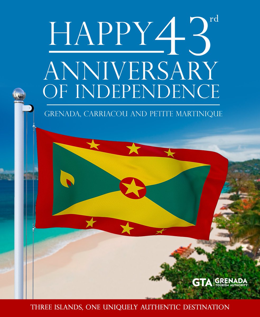 "As one people, one family..." May God continue to bless our #nation!
🇬🇩 Happy 43rd Anniversary of Independence, Grenada! 🇬🇩
#PureGrenada