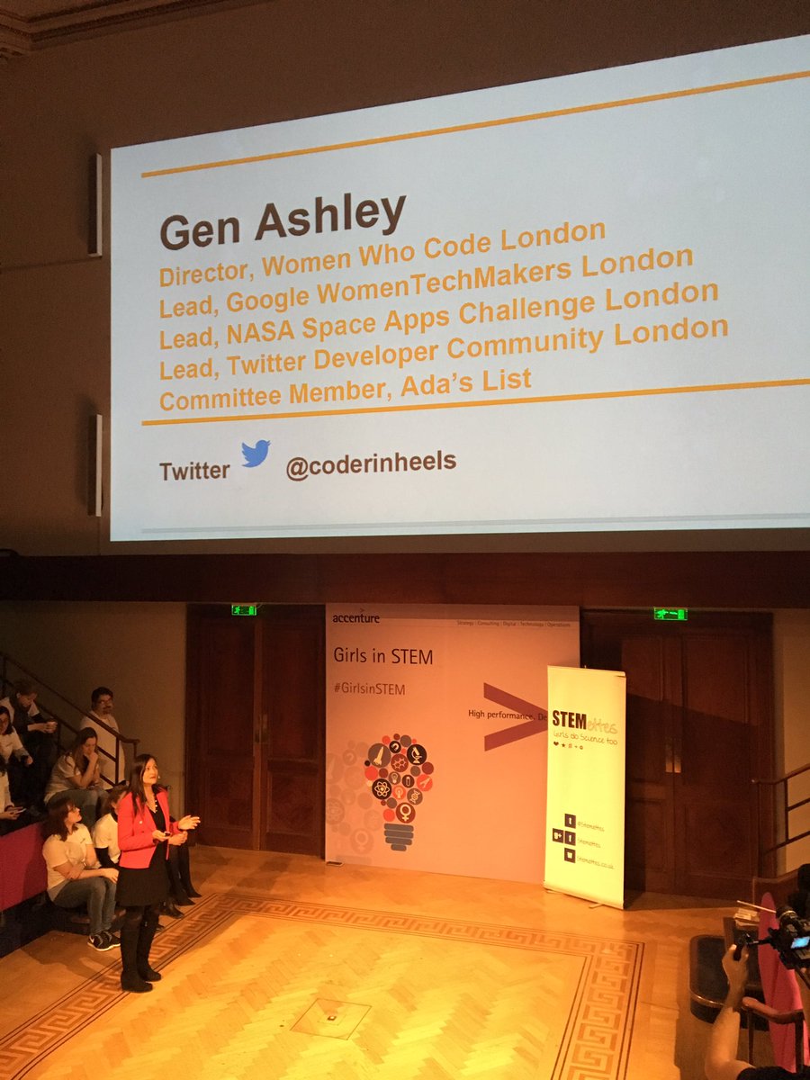 islacooper87's tweet photo. @coderinheels explaining her story in our closing talk #GirlsInSTEM @AccentureCmtyUK @Stemettes https://t.co/RJ0etBW5M9