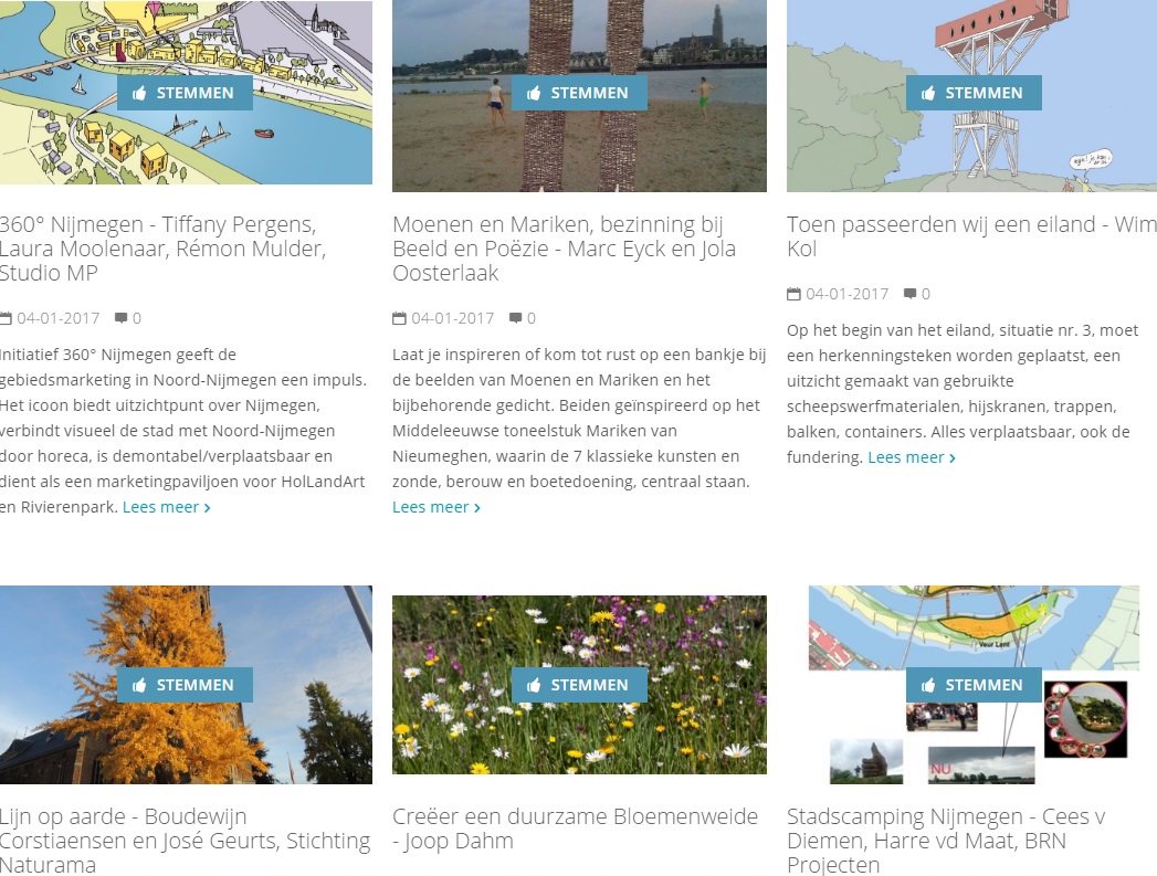 #kiezen en #stemmen! in Nijmegen uit 43! initiatieven vr #Rivierpark #Waalsprong langs de Waal. #bouwprijs Nevengeul bit.ly/stemmenWaalspr…