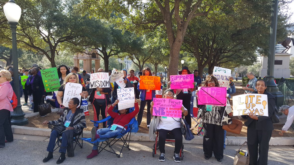DallasRSVP's tweet photo. Waiting on the rally to get started!! #SeniorDay#SeniorCorps#SeniorIssues https://t.co/Izn4LcjwvP
