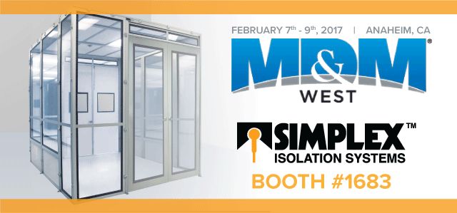 Simplex_Iso's tweet image. #MDMWest starts today! Visit Simplex at Booth 1683 to see our custom clean #manufacturing enclosures. #AdvMfgExpo
