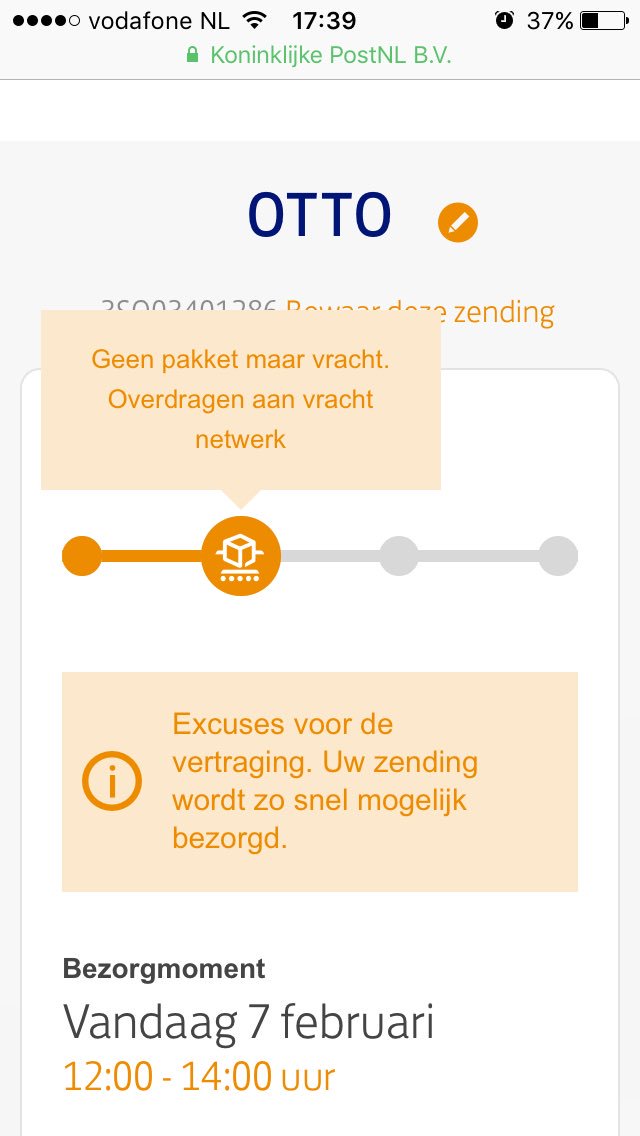 markblokzijl's tweet photo. @PostNL komt dit nog goed vandaag? https://t.co/EYaHwFASrV
