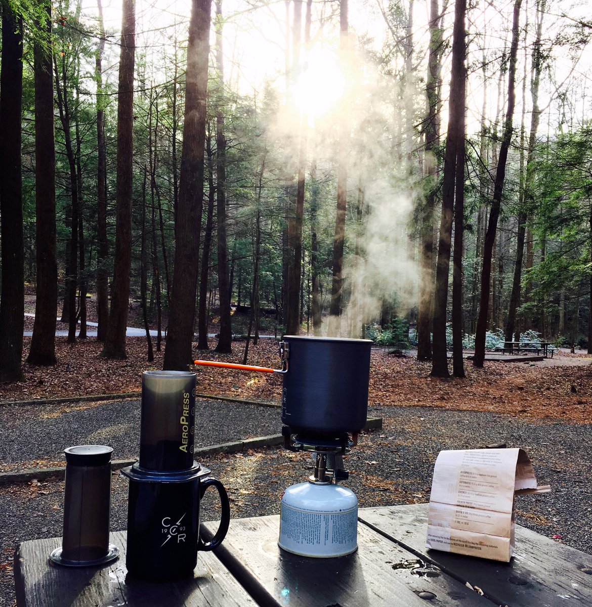 kg's tweet photo. Camped lots in #nationalforest traveling x-country. This one @ Desoto Falls in Chattahoochee NF, GA @NationalForests #vanlife #coffeeoutside https://t.co/NwXAL3bbu7