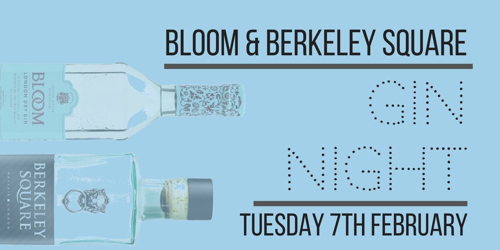 ColonelFawcett's tweet photo. Tonight is gin night with the fantastic people from @BerkeleySqGin &amp; @BLOOMGin 🍸😊 7pm start, get down early for a table or book: 02072679829 https://t.co/Klg16nJa4Q