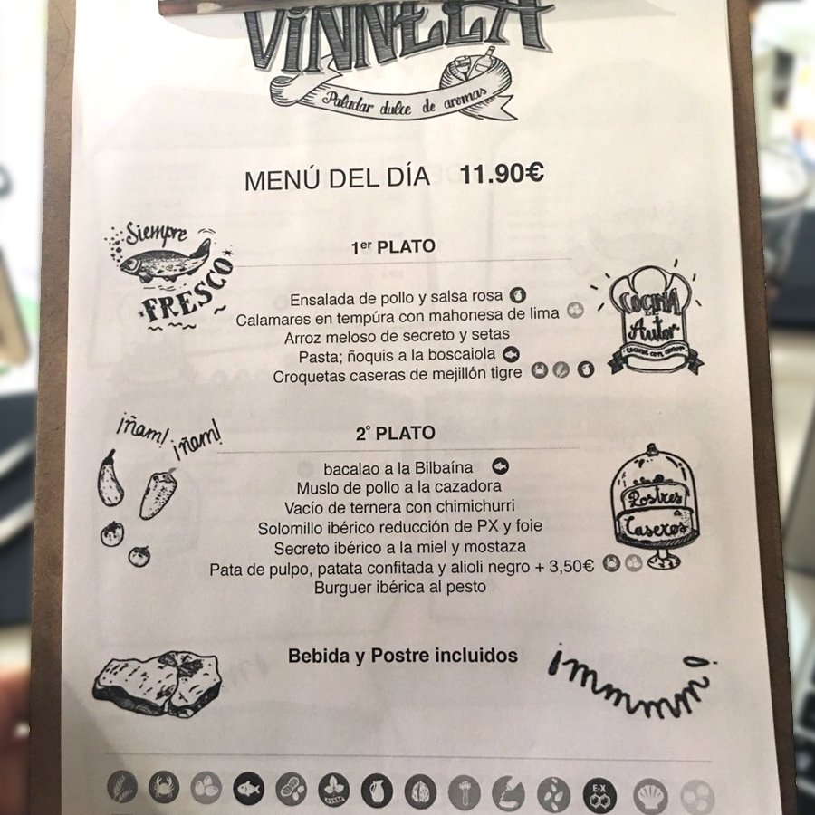 VinnelaResto's tweet photo. Durante toda la semana tienes nuestro menú #VinnelaDía a 11,90€, #comidasana elaborada con productos frescos de temporada. #CCSalera https://t.co/Q13CClf4DK