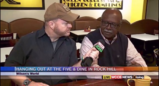 WilsonsWorld's tweet photo. Chatting with David Williamson, one of the #Friendship9 at @FiveandDine on @WCCBCharlotte, this is a good one... https://t.co/G3rlCZvn5l
