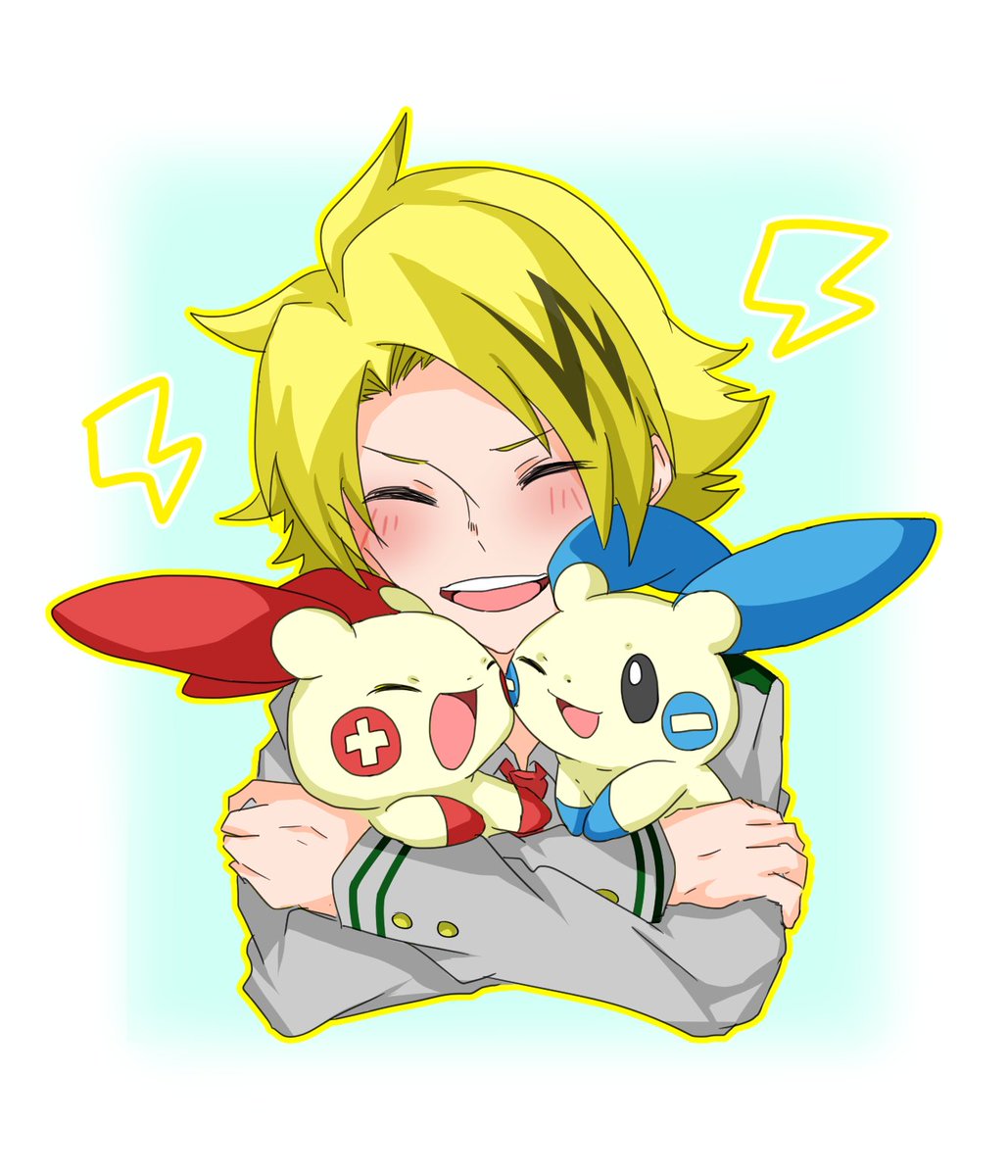 さかとの もう何万回と描かれているであろうでんきタイプのポケモン上鳴電気 ぴかちゅも好きだけどプラマイも可愛いと思うんだ