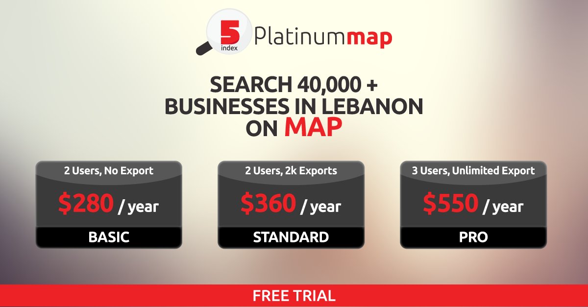 GISGUIDE's tweet image. Subscribe to our free trial gisguide.com/5index-platinu… #platinummap #Lebanon #gisguide #5index #location