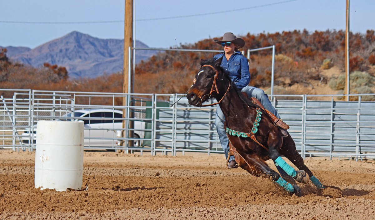 teew69's tweet photo. Is there ever a perfect barrel turn? This looks about as perfect as you can get! @CanonUSApro @WomenInRodeo #barrelracing #barrelracer https://t.co/yZykdFSjeE