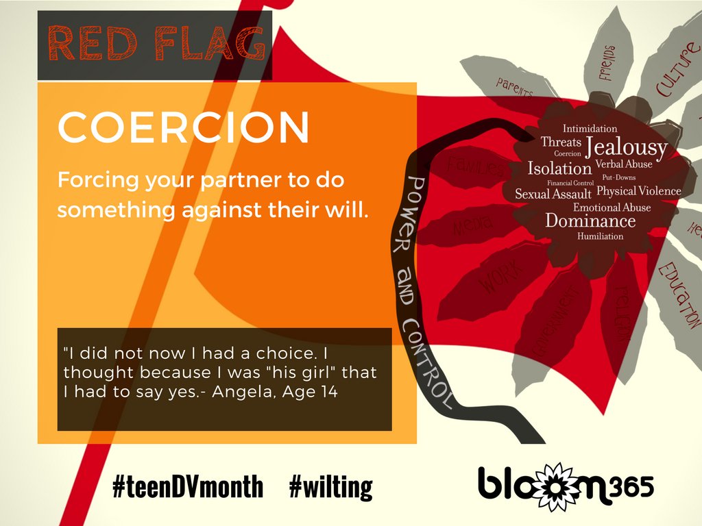 UprootAbuse's tweet photo. Know the #RedFlags #TeenDVMonth #Coercion
#StopWilting #StartBlooming https://t.co/Om4qwf6pX4