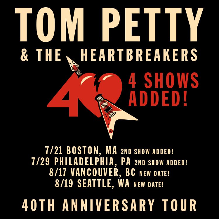 mudcrutch's tweet photo. Tom and the band announced 4 new shows on their 40th Anniv. Tour, inc. their first-ever  at Seattle’s @SafecoField with @thelumineers! https://t.co/LaNyeHvUDm
