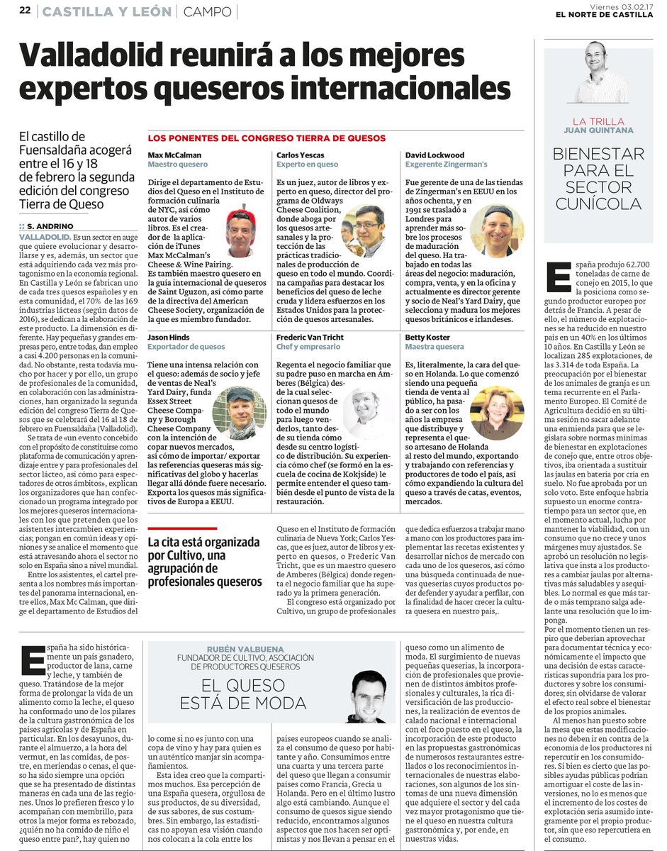 ¡Muy contentos con la publicación de <a href="/nortecastilla/">El Norte de Castilla</a> sobre #TierraDeQuesos2017!