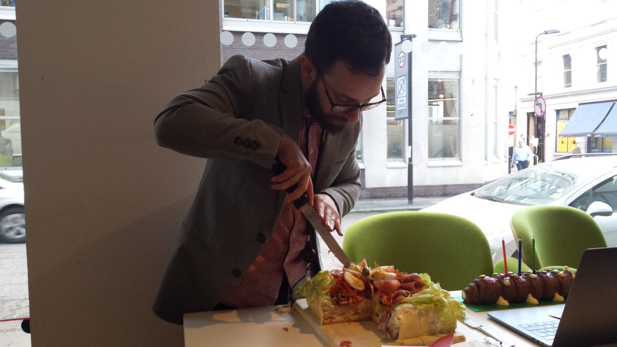 Colin the Caterpillar and Czech "sandwich cake" to celebrate <a href="/CE_CASTS/">CASTS</a> Nathan's birthday! 🎉🎂🎉