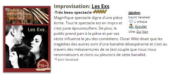 <a href="/odilecantero/">Odile Cantero</a>
@NicBoulet 

en avril <a href="/l_improvidence/">Improvidence Café Théâtre</a> 

#LesExs #impro #improvisation #theatre #lol