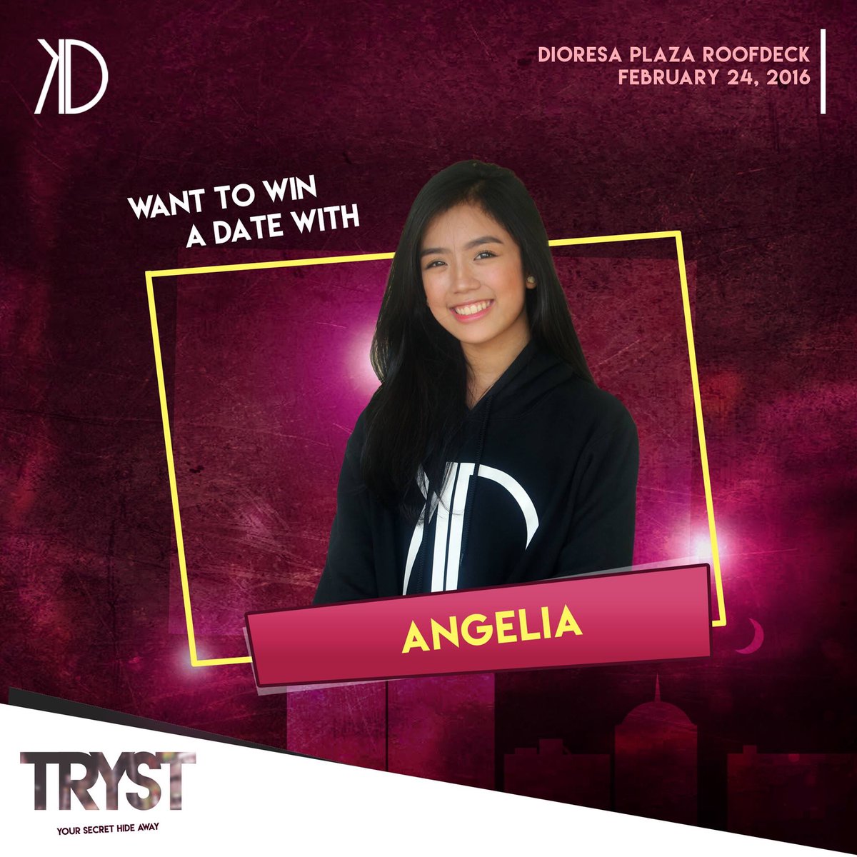 angeliaj_'s tweet photo. Catch me and the other ambassadors this Feb. 24 and you might get a chance to score a date with any of us! β€οΈ
#KDTryst #KDProd π»ππΌ https://t.co/yMNSoFEqkx