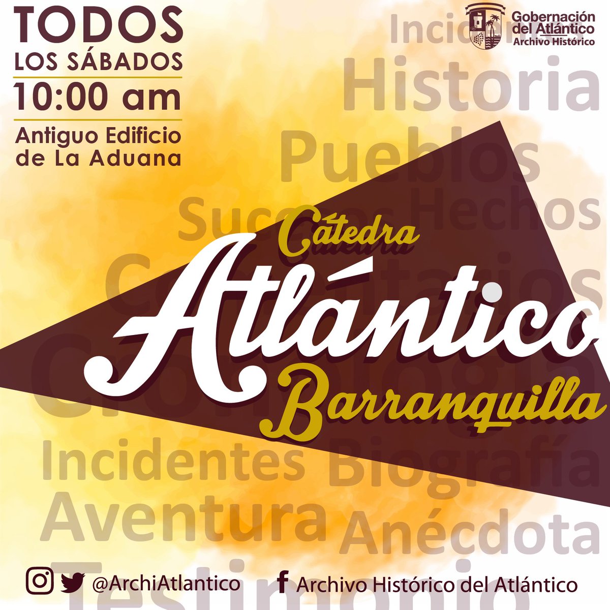 Vuelve la Cátedra Atlántico- Barranquilla! todos los sábados un nuevo e interesante tema sobre nuestra historia.
