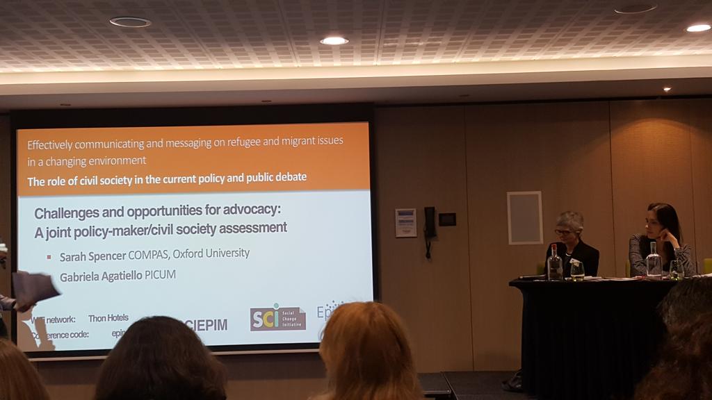 evegeddie's tweet photo. Now @COMPAS_oxford & @PICUM_post share insight of policymakers & NGOs #sciepim https://t.co/36qxduSPYa