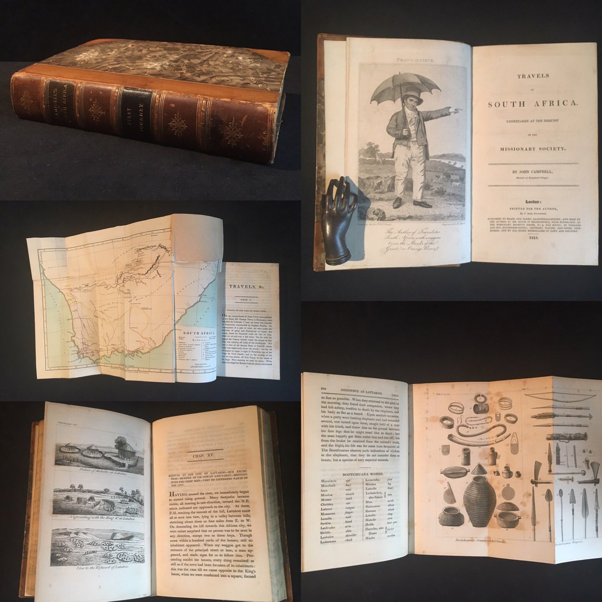 CollectableMaps's tweet photo. Lot36 Travels in South Africa By John Campbell. Famous #frontispiece of Campbell standing at the Orange River. Reserve $675 #JellyFishTree https://t.co/UtPmLGtpkY