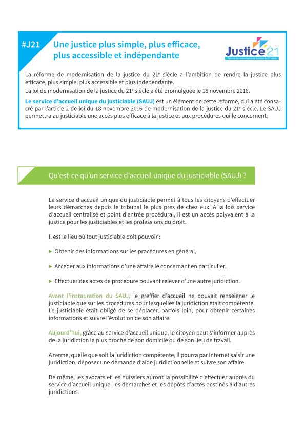 justice_gouv's tweet image. Le #SAUJ permet d'obtenir une information sur une procédure ou sur des formalités à accomplir #J21
justice.gouv.fr/_telechargemen…
