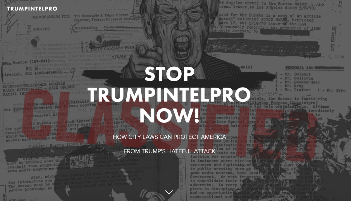 trumpintelpro's tweet photo. #TRUMPINTELPRO spells disaster for sanctuary cities. Here’s how cities can #resist. https://t.co/JQHCgUJ3Fs #NoBanNoWall https://t.co/XKVEsFc6iu
