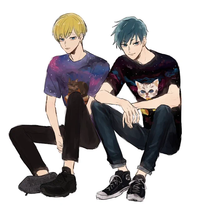 リクエスト:変なTシャツを着てるニーノとジーン ごめんなさい変顔はこの2人にさせることはできませんでした? 