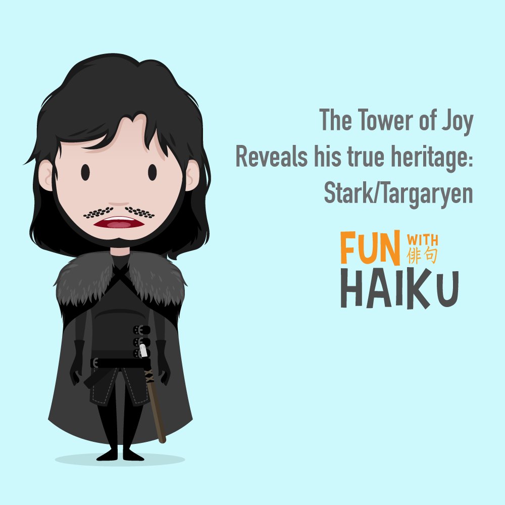 funwithhaiku's tweet photo. #GOTuesday.
Who do you want to see profiled next week?
@Gameofthrones @hbo #gameofthrones #TV #haiku #jonsnow https://t.co/yEuNfh2I0Q