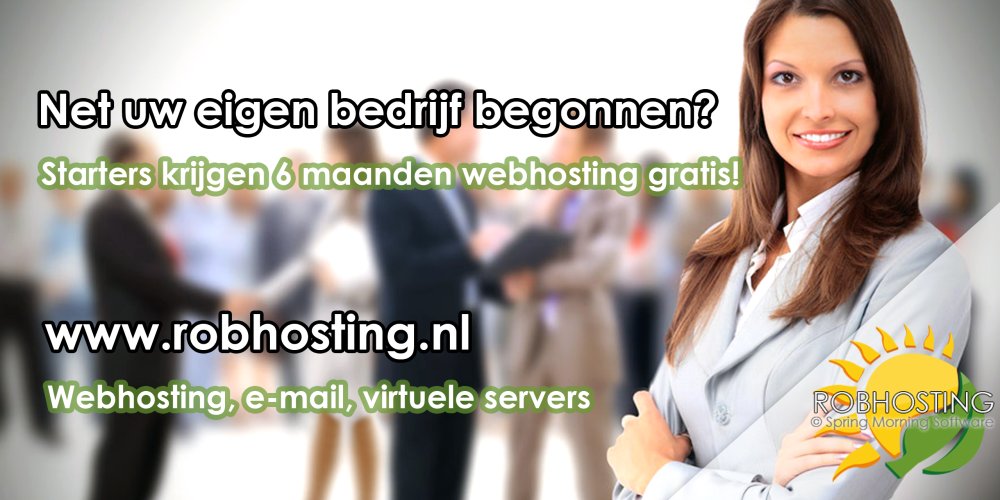 RobHosting's tweet photo. Speciaal voor startende ondernemers bieden wij zorgeloze hosting aan voor uw site en e-mail. https://t.co/03f8Lw2ynf https://t.co/klkmfYvVfs