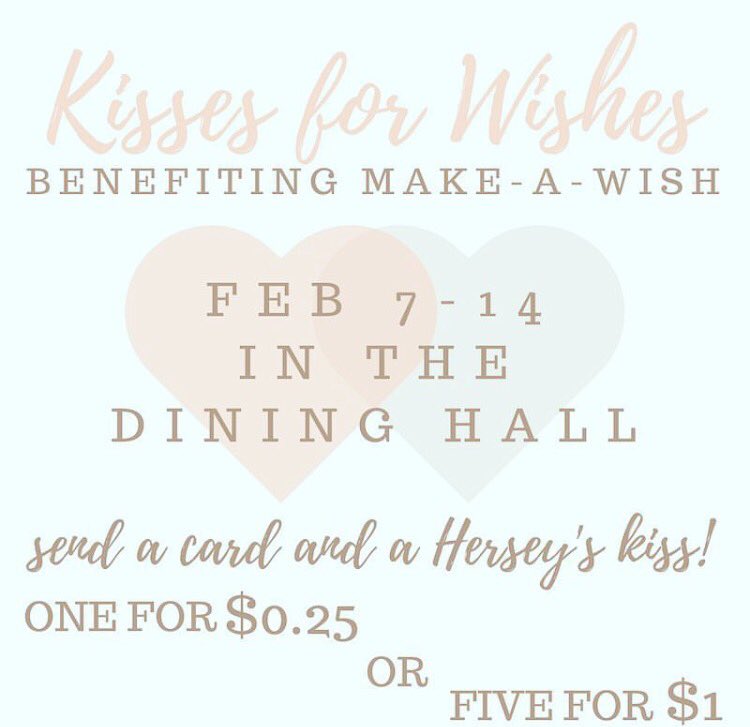 Stop by the DH this week to buy a candy gram from <a href="/chiomega_hc/">Chi Omega at HC</a>! <a href="/HuntingdonPHC/">Huntingdon PHC</a> <a href="/HuntingdonIFC/">Huntingdon IFC</a> #MakeAWish