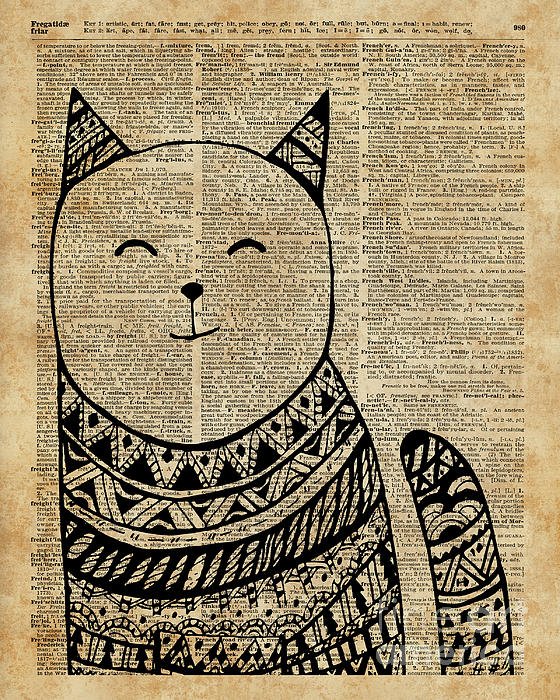 ArtDictionary's tweet photo. New artwork for sale! - "Smiling Cat Pen and Ink Zentagle Dictionary Art" - https://t.co/UJjDMy8gq3 @fineartamerica https://t.co/HJuq5hyEUq