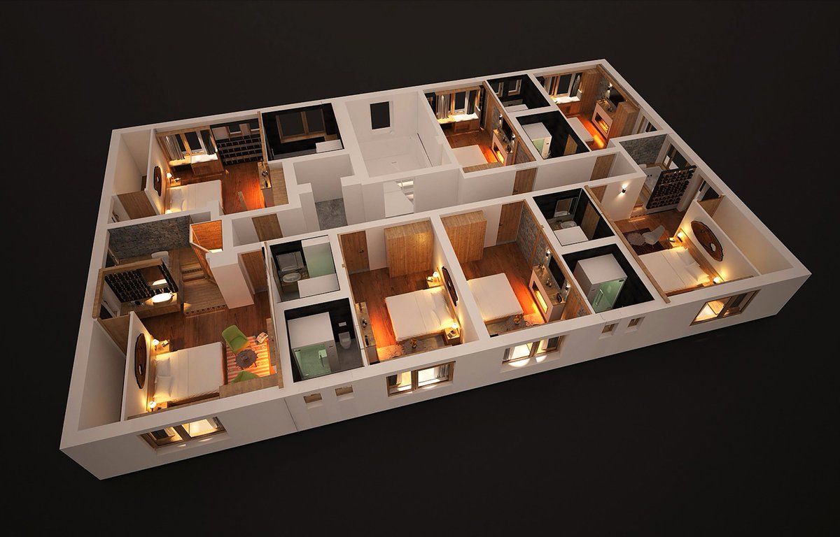 TheDom4545's tweet image. Heard of our fifth Wellness floor? Have a look at the 3D floor plan: #privatewellness #TheDom #mountain #idyll #floorplan #wintermood