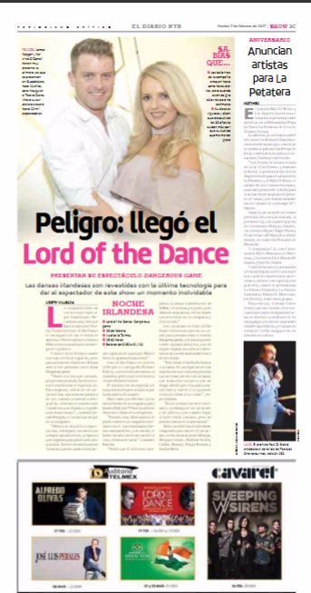 _karlaArroyo's tweet photo. Gracias amigos de @NTRGuadalajara por la nota de @lordofthedance no te lo pierdas 19 de feb @AuditorioTelmex #KarlaArroyoPR https://t.co/LYTp3Si7kJ