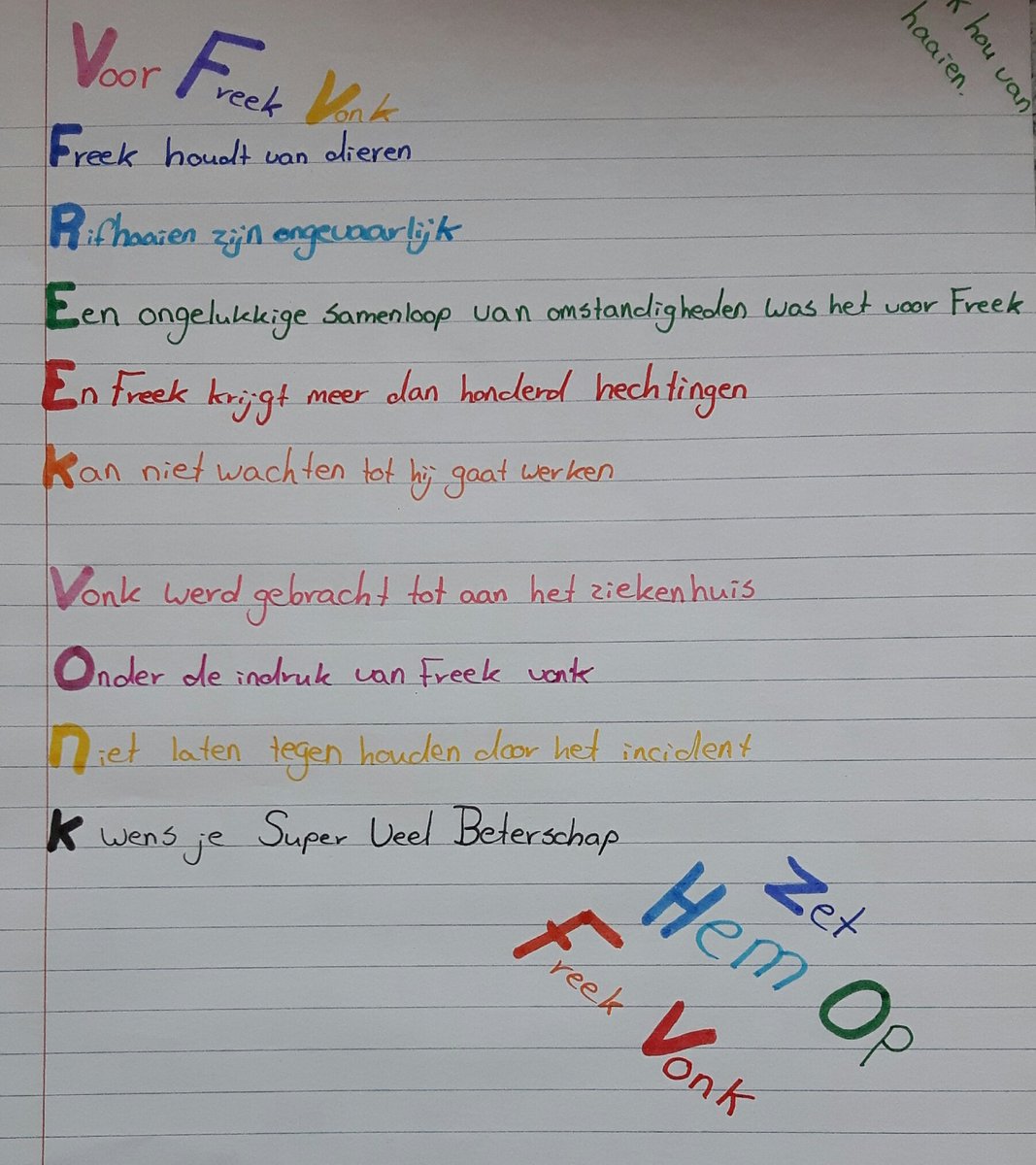 jufmonique76's tweet photo. Mooi naamdichten gemaakt door de leerlingen van groep 8 van @AquamarijnASG! @freekvonk is een bron van inspiratie! @nieuwsbegrip dl 1... https://t.co/IUM8id02Uu