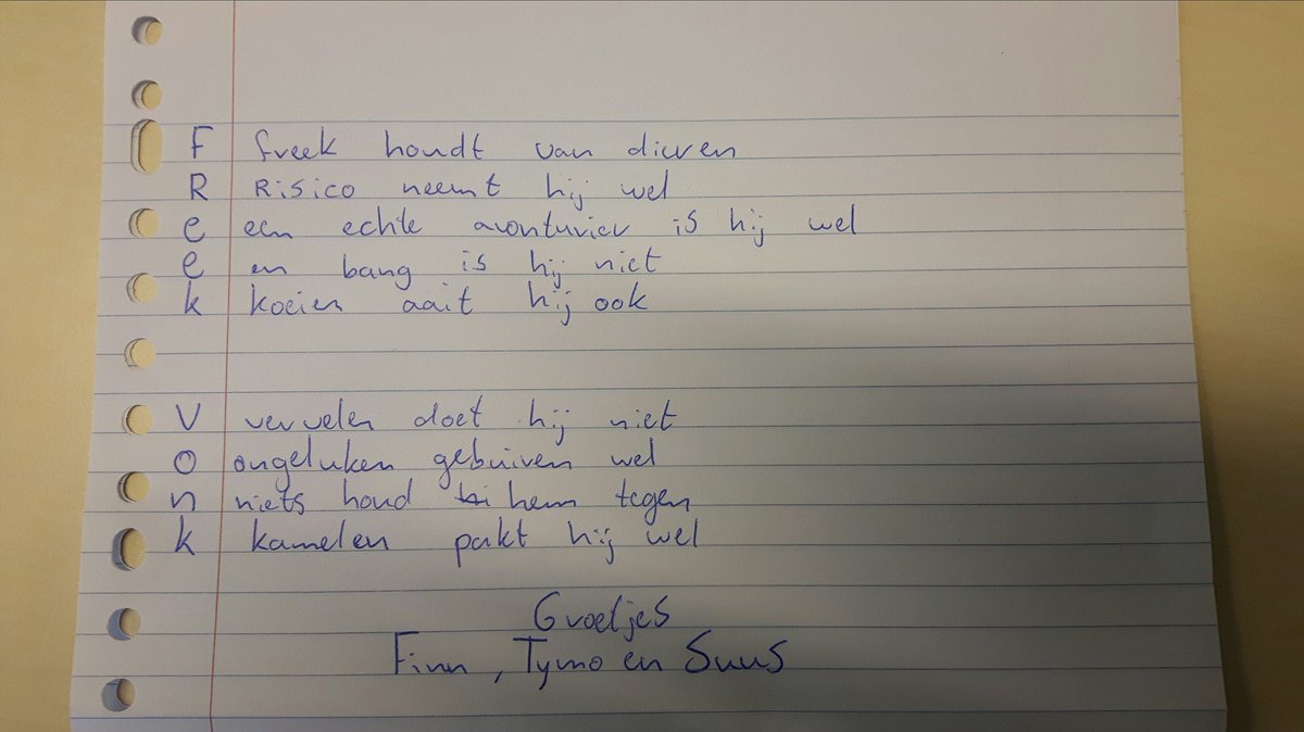 jufmonique76's tweet photo. Mooi naamdichten gemaakt door de leerlingen van groep 8 van @AquamarijnASG! @freekvonk is een bron van inspiratie! @nieuwsbegrip dl 2... https://t.co/C6iPrA3Vkf