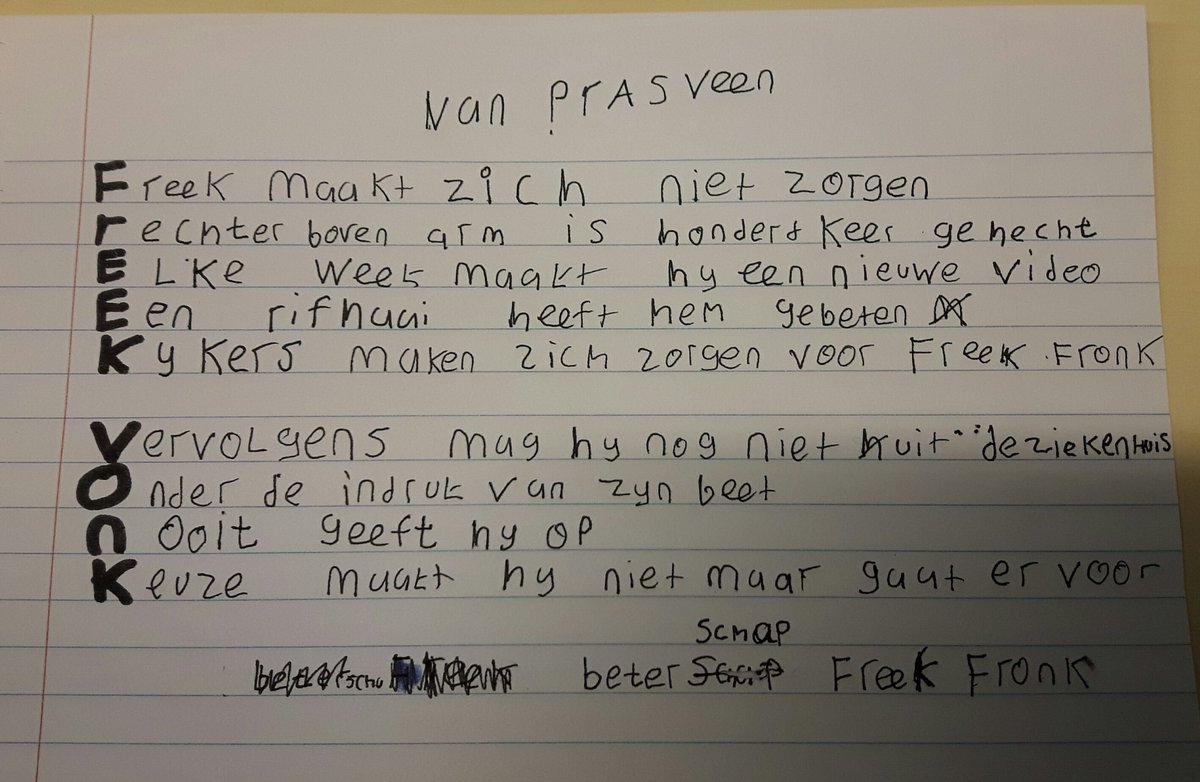 jufmonique76's tweet photo. Mooi naamdichten gemaakt door de leerlingen van groep 8 van @AquamarijnASG! @freekvonk is een bron van inspiratie! @nieuwsbegrip dl 2... https://t.co/C6iPrA3Vkf