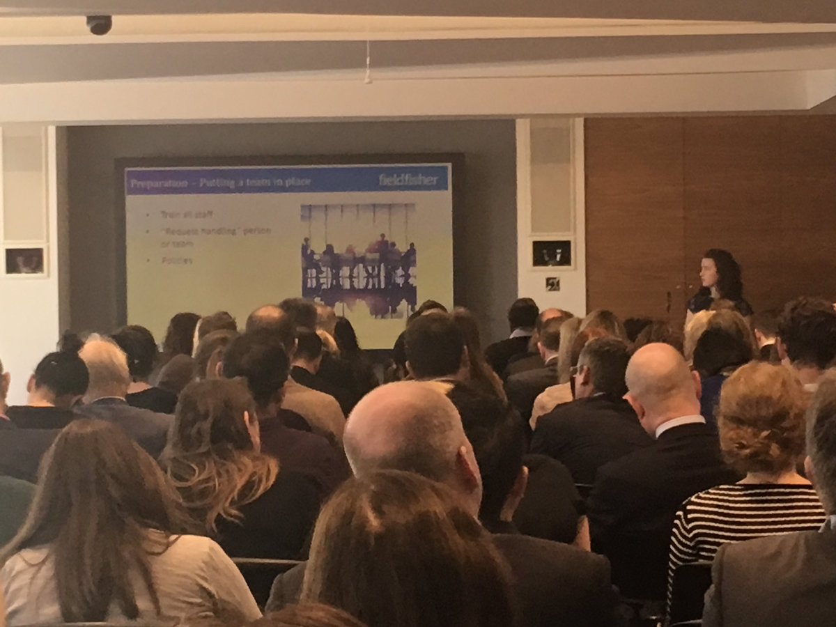 LornaLCropper's tweet photo. The integration of today's trainees. Privacy rookie #CarolineEllard presents @FieldfisherPSI #FFPS17 on dealing w/ DS' #requests #Eloquent https://t.co/P8E11PixJc