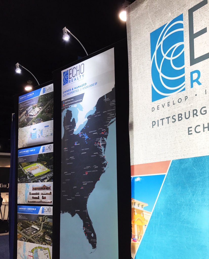 echorealty's tweet photo. Attending the @ICSC #MidAtConf? Come see our ever-expanding portfolio and hear about where we're heading next! Booth 611. https://t.co/448CZJIPOS