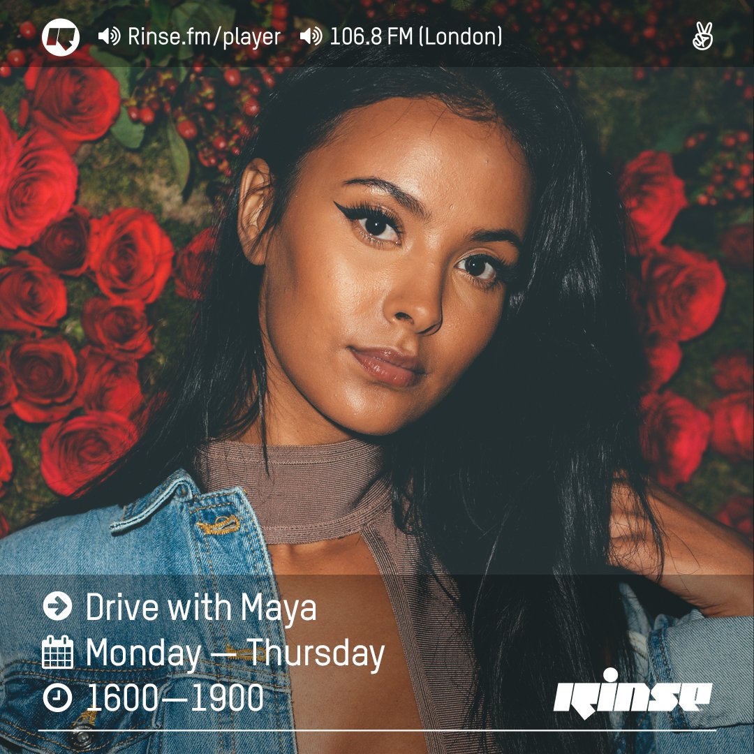 RinseFM's tweet image. Coming up after @StevoTheMadman it's #DriveWithMaya! Keep it locked from 4-7pm @MayaJama