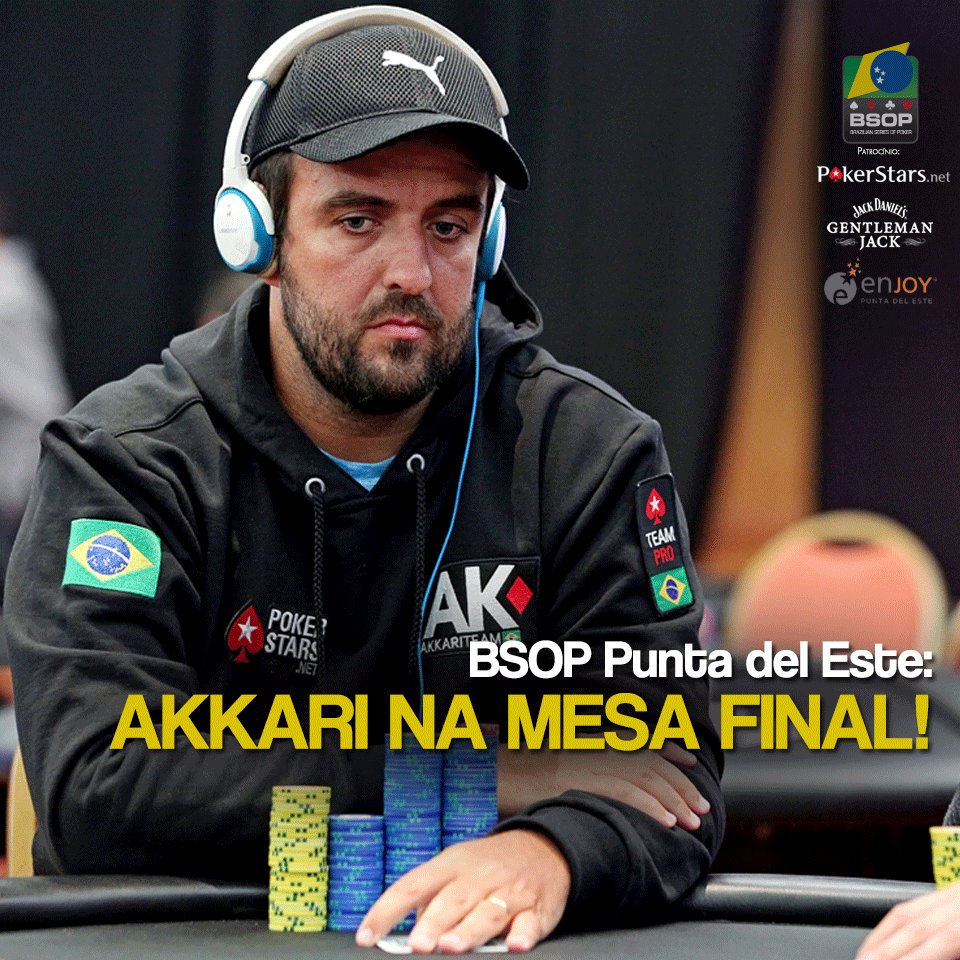 BSOPoficial's tweet photo. Com @aakkari em 3°, mesa final do BSOP de Punta del Este acontece hoje à partir das 15h (BRT) https://t.co/X50Uhosw8Y #BSOPPunta https://t.co/DM3pG8ATst