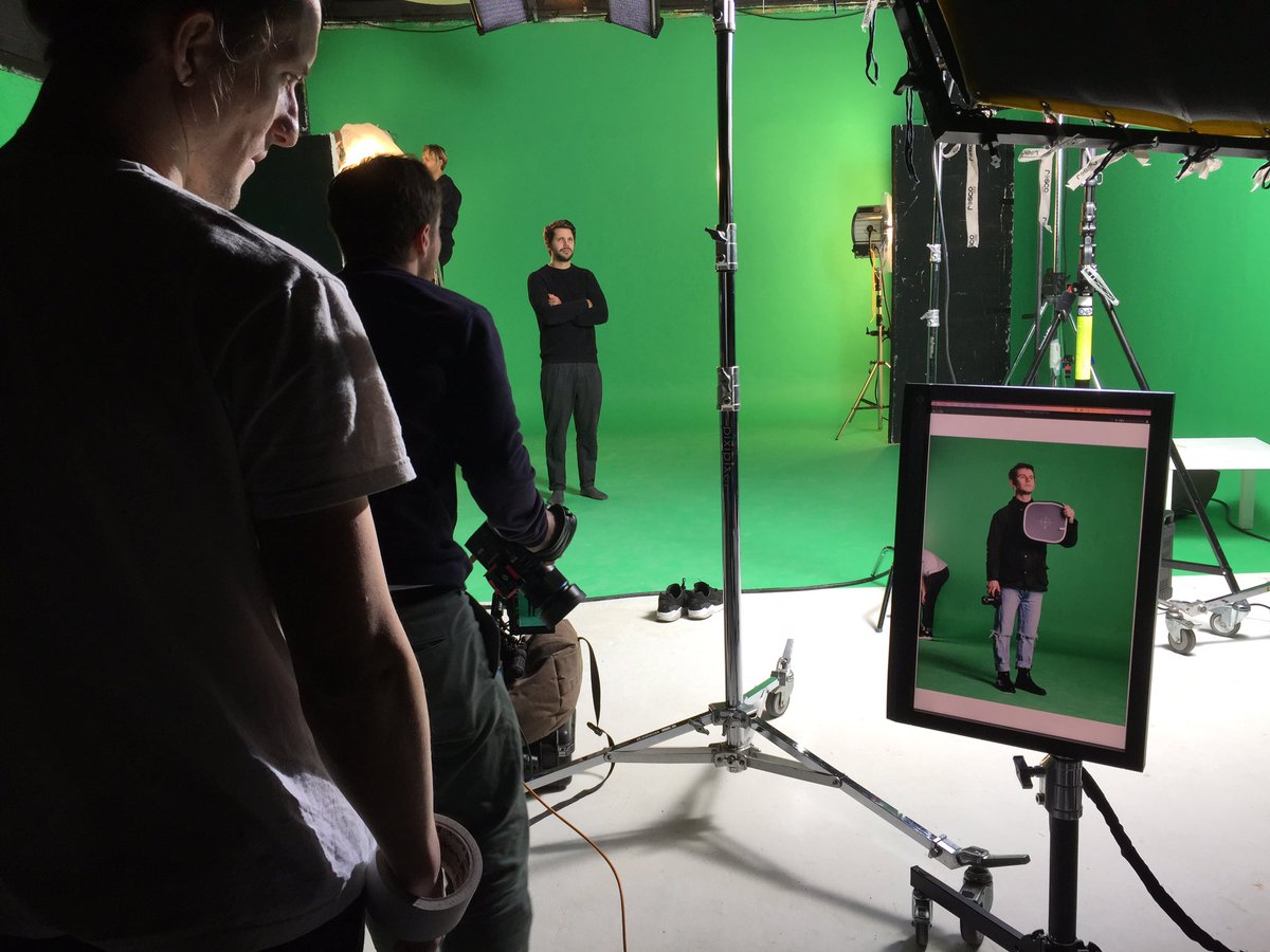 Archetype_GB's tweet image. Behind the scenes with the green screen dream team #text100