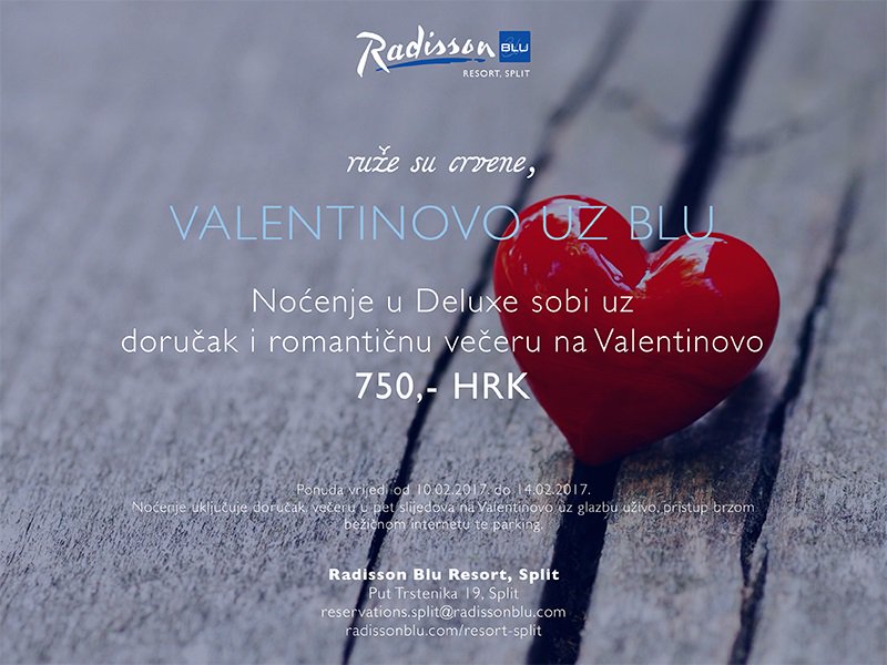RadissonSplit's tweet image. Omogućite svojoj voljenoj osobi čarobno Valentinovo nekom od naših ponuda.
 #RadissonBlu #Split #Croatia #Valentines #Love