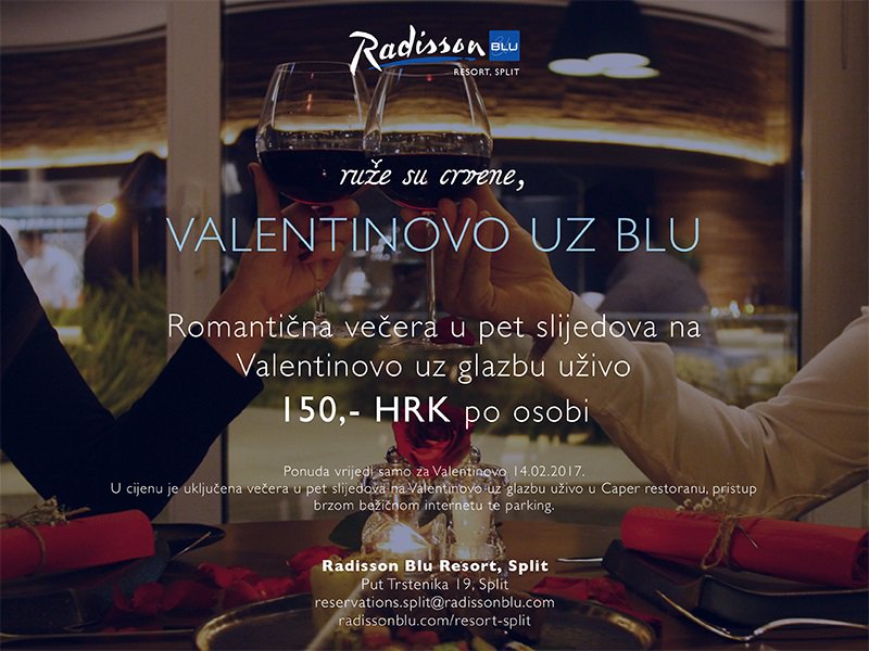 RadissonSplit's tweet image. Omogućite svojoj voljenoj osobi čarobno Valentinovo nekom od naših ponuda.
 #RadissonBlu #Split #Croatia #Valentines #Love