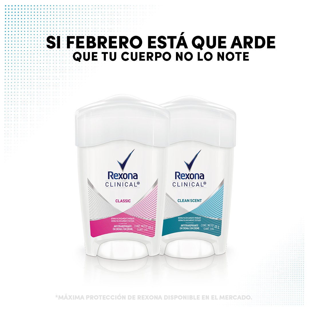 12 meses y ningún calor se compara con el de los primeros meses del año. 👉Probá #RexonaClinical, la máxima protección de Rexona.